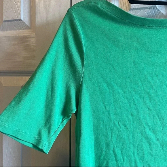 Charter Club 100% Cotton Green Quarter Sleeve Teeshirt, size medium - So soft! - Picture 4 of 12